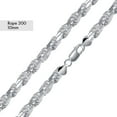 thumbnail image 1 of Sterling Silver 925 High Polished Rope Diamond-Cut 200 Chain 10mm Italy 22" Jewelry Female Unisex, 1 of 5