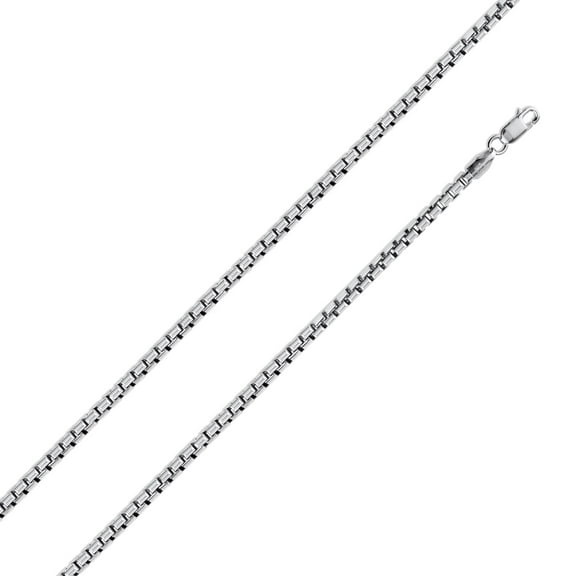Sterling Silver 925 High Polished Round Box 028 1.4mm Chain Made in Italy 18" Jewelry Female Unisex