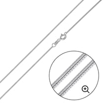 Sterling Silver 925 High Polished Round Snake 015 Chain 0.8mm Made in Italy 20" Jewelry Female