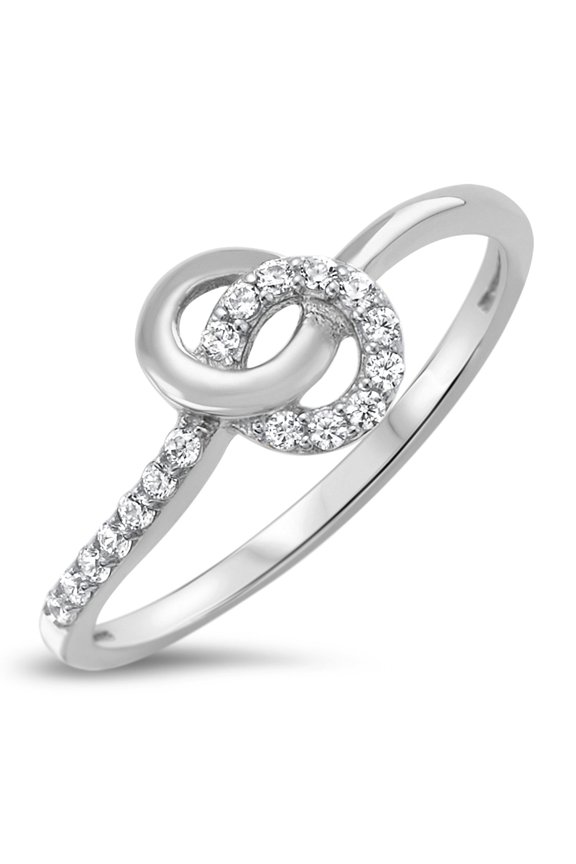 Sterling Silver 925 Intertwined Circle Ring