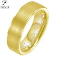 thumbnail image 1 of Sterling Silver 925 Plain Scratched / Brushed Top 6mm 7mm 8mm Ring in Silver or Yellow with Free Engraving, 1 of 3