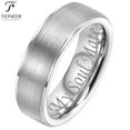 thumbnail image 1 of Sterling Silver 925 Plain Scratched / Brushed Top 6mm 7mm 8mm Ring in Silver or Yellow with Free Engraving, 1 of 3