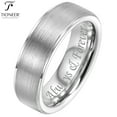 thumbnail image 1 of Sterling Silver 925 Plain Scratched / Brushed Top 6mm 7mm 8mm Ring in Silver or Yellow with Free Engraving, 1 of 3