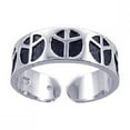 thumbnail image 1 of Sterling Silver 925 Rhodium Plated Adjustable Peace Sign Love Ring Jewelry Female Male Unisex Size 6, 1 of 4