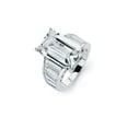 thumbnail image 1 of Sterling Silver 925 Rhodium Plated Baguette Rectangular Bridal Ring White CZ Female Size 6, 1 of 4