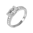 thumbnail image 1 of Sterling Silver 925 Rhodium Plated Clear CZ High Polished Ring White Jewelry Female Size 7, 1 of 4
