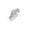 thumbnail image 1 of Sterling Silver 925 Rhodium Plated Clear Round Engagement Ring Set White CZ Female Size 5, 1 of 4