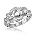 thumbnail image 1 of Sterling Silver 925 Rhodium Plated Flower Shank Single Mounting Ring Jewelry Female Male Size 8, 1 of 4