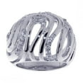 thumbnail image 1 of Sterling Silver 925 Rhodium Plated Intricate Wave Wide Cutout Ring White CZ Female Size 9, 1 of 4