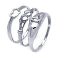 thumbnail image 1 of Sterling Silver 925 Rhodium Plated Open Heart Love Ring Set Jewelry Female Male Unisex Size 8, 1 of 4