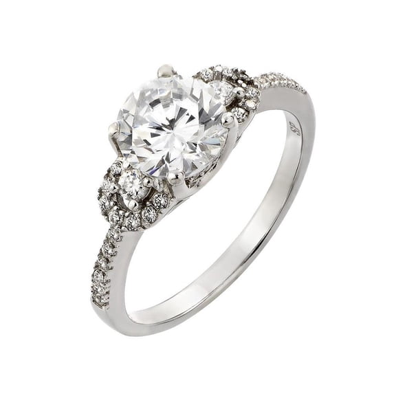 Sterling Silver 925 Rhodium Plated Past Present Future Promise Ring White CZ Female Size 8