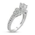 thumbnail image 1 of Sterling Silver 925 Rhodium Plated Pave Clear Round Center Ring White CZ Jewelry Female Size 9, 1 of 4