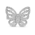 thumbnail image 1 of Sterling Silver 925 Rhodium Plated Pave Set Butterfly Animal Ring White Cubic Zirconia Female Size 5, 1 of 4