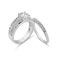 thumbnail image 1 of Sterling Silver 925 Rhodium Plated Pave Set Ring Wedding Set White CZ Jewelry Female Size 8, 1 of 4