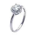 thumbnail image 1 of Sterling Silver 925 Rhodium Plated Round Clear Cluster Ring White CZ Jewelry Female Size 9, 1 of 4