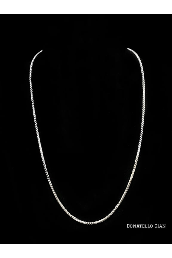 Sterling Silver 925 Round Box Link Chain 1.8MM, 16"-24", Round Box Chain Necklace, Italian Made Sterling Silver 925 Unisex Chain
