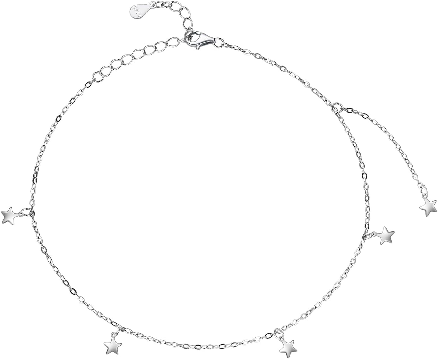 Sterling Silver 925 Star Butterfly Ball Anklet For Women Dainty Adjustable Foot Chain Summer Beach Jewelry For Wife Girlfriend Her[o5587]