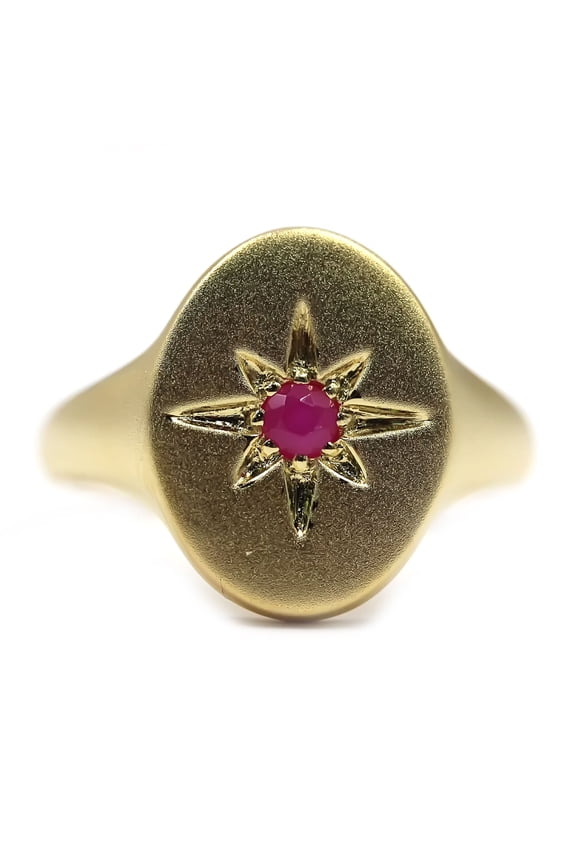 Sterling Silver 925 Thai Ruby Ring