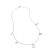 Sterling Silver 925 WHITE CZ LOVE DANGLE NECKLACE