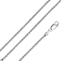 Sterling Silver 925 Wheat Spiga 060 Chain Link 2.5mm High Polished 24" Jewelry Female Unisex