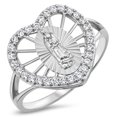 thumbnail image 1 of Sterling Silver 925 Women's Virgin Mary Lady Guadalupe Heart Ring, 1 of 1