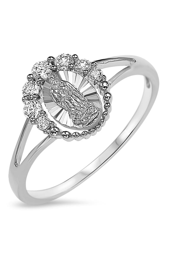 Sterling Silver 925 Women's Virgin Mary Lady Guadalupe Ring