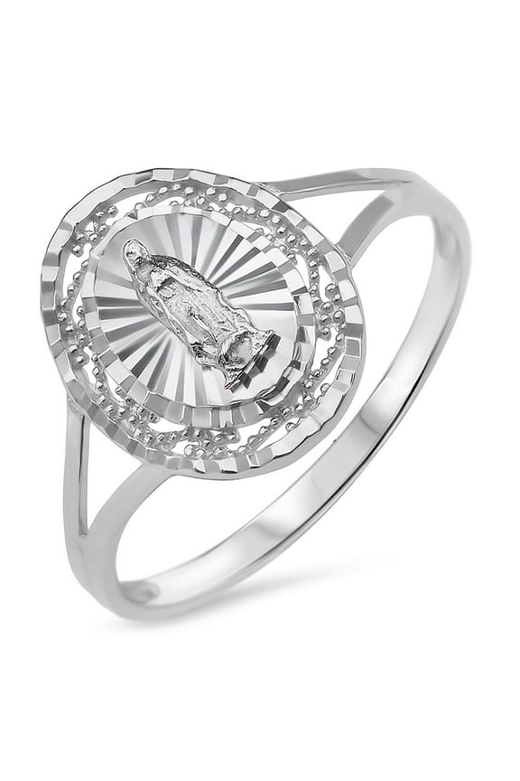 Sterling Silver 925 Women's Virgin Mary Lady Guadalupe Ring
