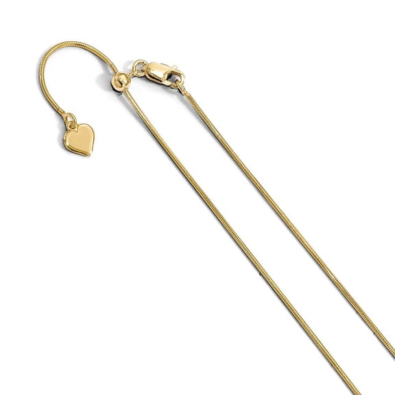Sterling Silver .95 mm Gold-Flashed Adjustable Snake Chain Necklace - 5.4 Grams - 30 Inch