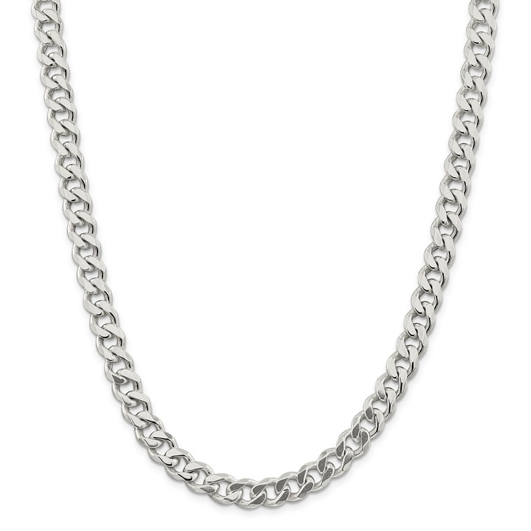 アクセサリー silver 925 necklace 60cm 9mm 94grams Sterling Silver 9mm Curb Chain (Weight: 94.95 Grams, Length: 26
