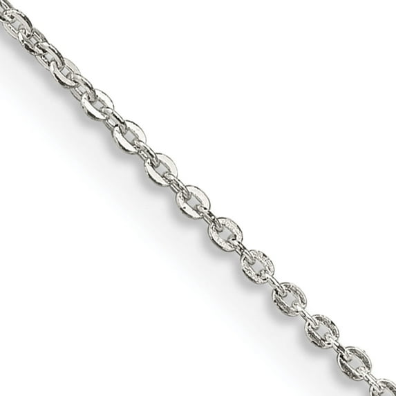 Sterling Silver .9mm Flat Link Cable Chain (18 X 0.9) Made In India qpe76-18