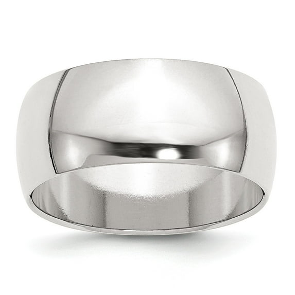 Sterling Silver 9mm Half-Round Band - Size 4