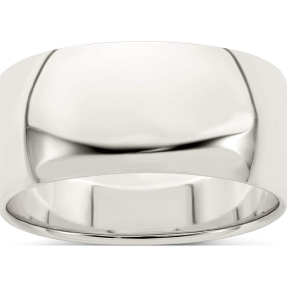 Sterling Silver 9mm Half-Round Band (Size 5) Made In United States qwh090-5