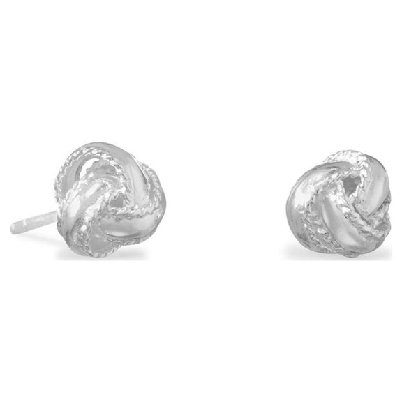 Sterling Silver 9mm Love Knot Stud Earrings