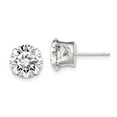 thumbnail image 1 of Sterling Silver 9mm Round Snap Set CZ Stud Earrings, 1 of 2