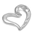 thumbnail image 1 of Sterling Silver Abstract Filigree Swirl Heart Clear Cubic Zirconia Pendant Charm 925 Jewelry Female, 1 of 3