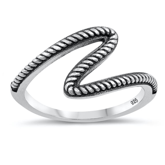 Sterling Silver Abstract Rope Ring Size 7