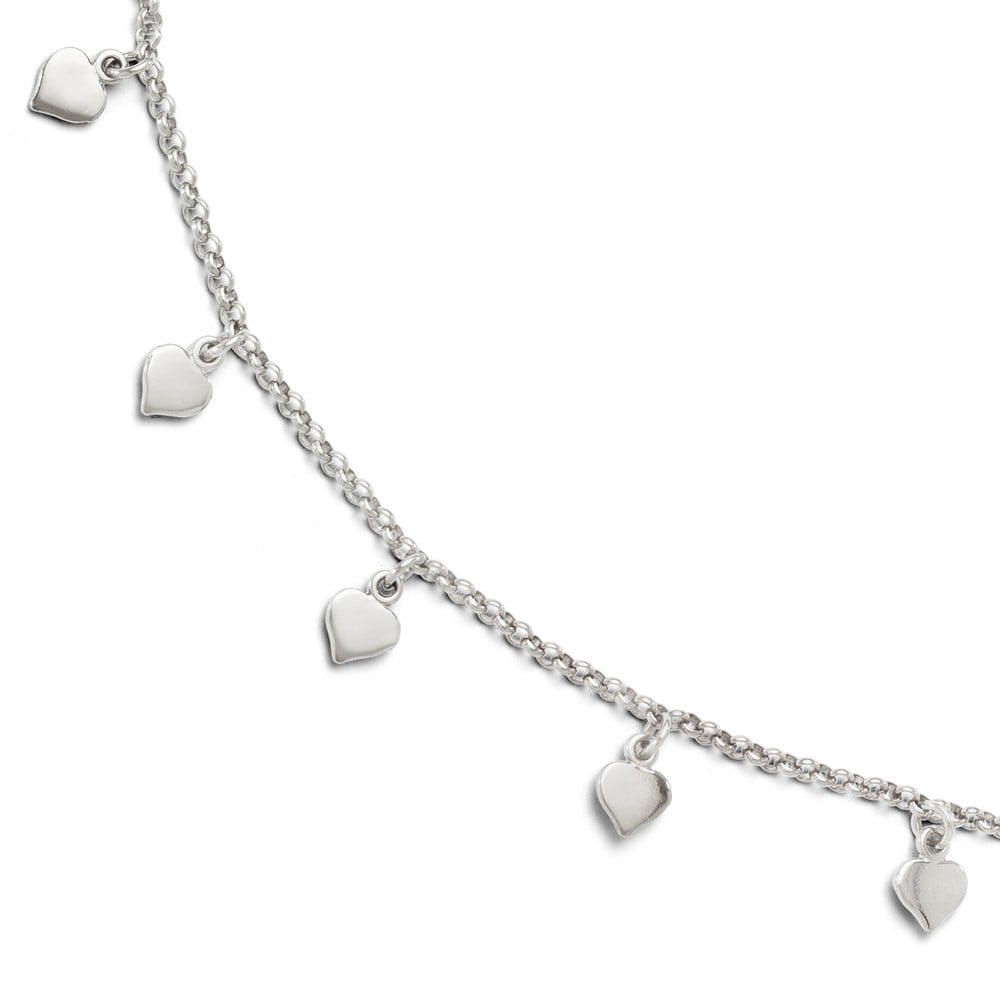 Sterling Silver Adjustable Anklet (9-10) - 5.5 Grams - Inch - Measures 2mm Wide