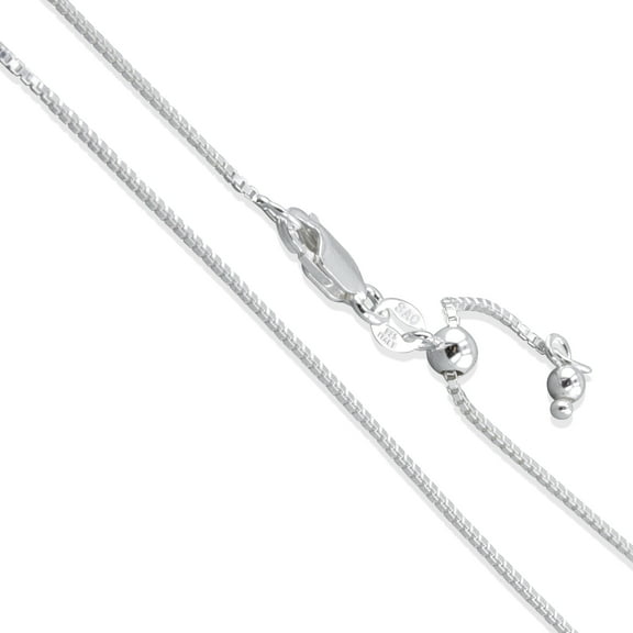 Sterling Silver Adjustable Box Chain 1.1mm Genuine Solid 925 Italy Necklace 30" Jewelry Female