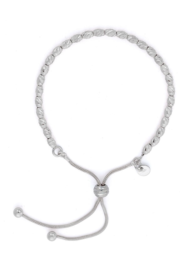 Sterling Silver Adjustable Bracelet with DC Beads - Various Plating Options