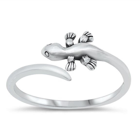 Sterling Silver Adjustable Lizard Ring Size 3