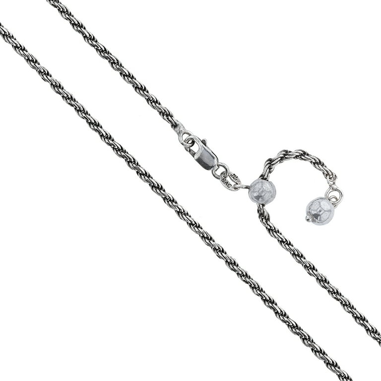 Sterling Silver Oxidized Rope Chains 1mm Sterling Silver Oxidized Rope Chains 1mm