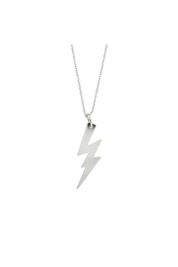Sterling Silver Adjustable Side-ways Lightning Bolt Necklace Sparkle-Cut Chain - 2.3 Grams - 18 Inch