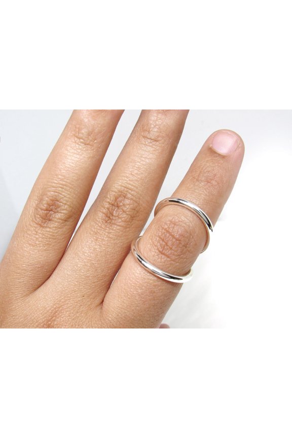 Sterling Silver Adjustable Splint Ring – PIP or DIP Joint Support | Swan Neck Deformity Ring | RA Rheumatoid Arthritis Finger Splint | Handmade Therapy Jewelry