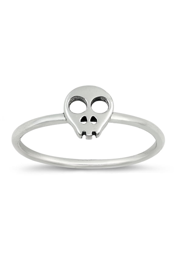 Sterling Silver Alien Skull Petite Ring Size 9