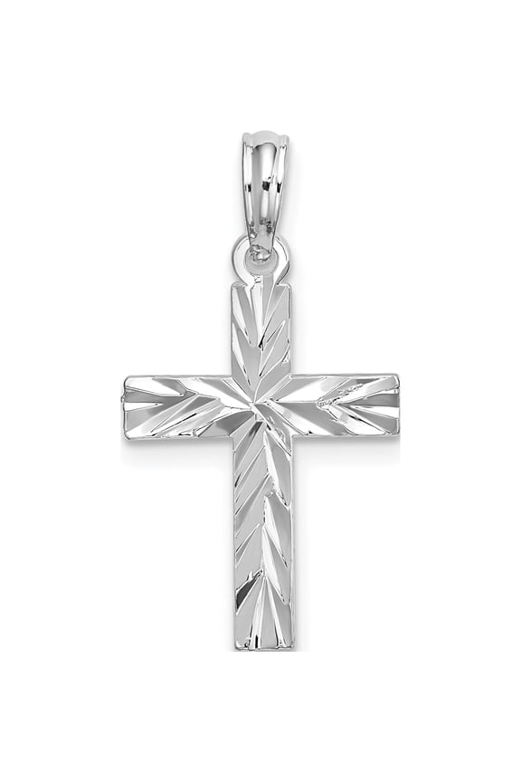 Sterling Silver All-Over Diamond-Cut Latin Cross Pendant - Jbsp