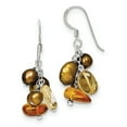 thumbnail image 1 of Sterling Silver Amber/Citrine & Copper Freshwater Cultured Pearl Earrings, 1 of 1
