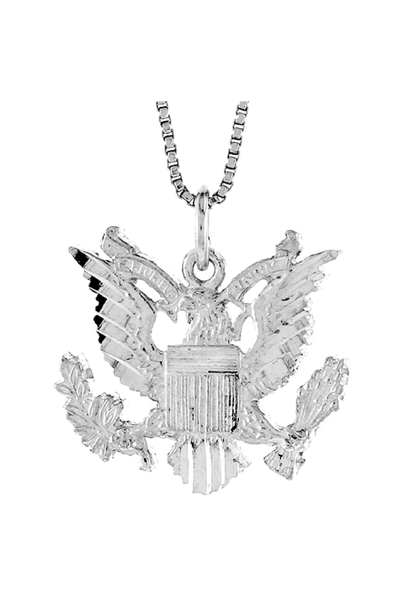 Sterling Silver American Eagle Pendant, 3/4 x 1 inch