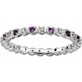 thumbnail image 1 of Sterling Silver Amethyst & Diamond Ring, 1 of 8