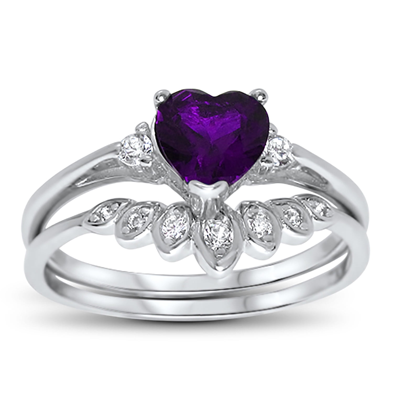 Sterling Silver Engagement Heart Ring With Preciosa Crystals