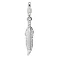 thumbnail image 1 of Sterling Silver Amore La Vita Polished 3-D Feather Charm Pendant with Fancy Lobster Clasp, 1 of 1